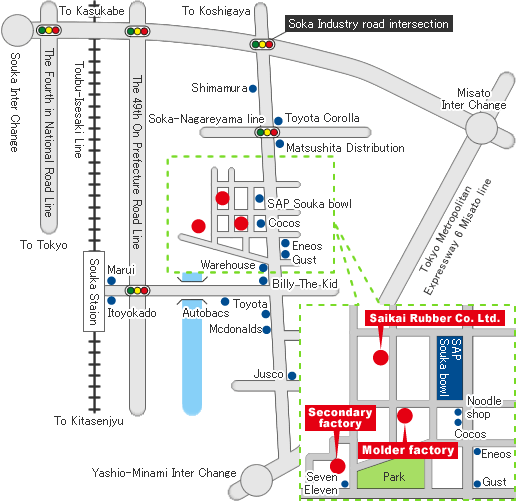 Saikai Co. Ltd. Secondary factory / Saikai Rubber Co. Ltd. / Saikai Co. Ltd Molder factory Map